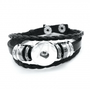Snap Button Armband Leder